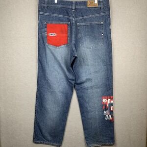 Vintage Y2K Enyce Jeans Baggy Skater Faded Hip Hop Streetwear Wide Leg Men 38x32